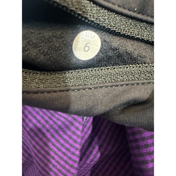 Lululemon Full Stride Skirt Skort Shorts Eighth Gingham Tender Violet Black Sz 6 - Picture 8 of 16